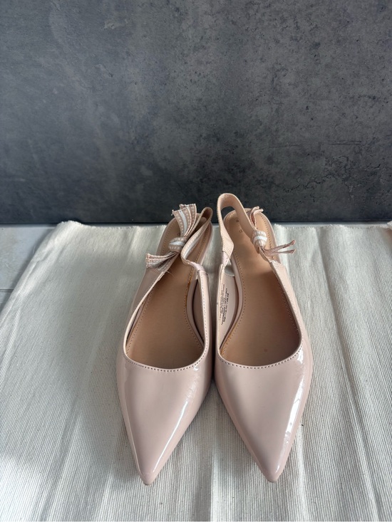 Target Shoes - Target Women's Nude Patent Pointed Toe Slingback Kitten Heels